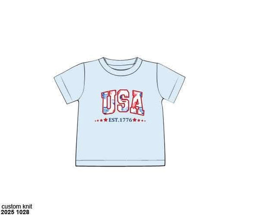 RTS: Patriotic Collection- Boys USA Appliqué Shirt