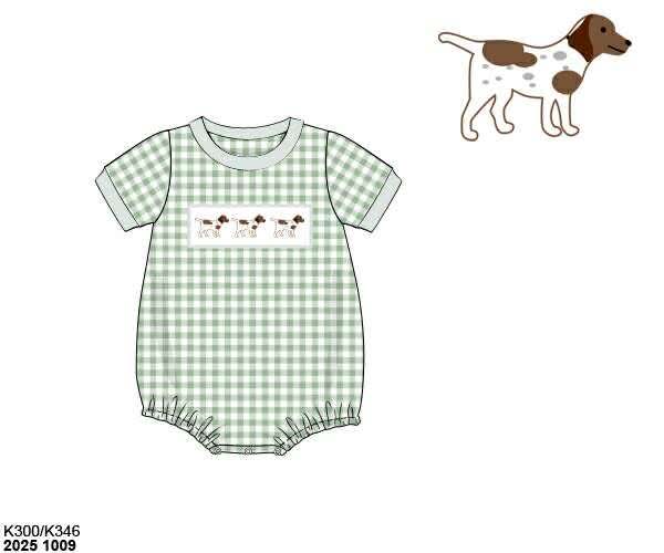 Pre Order 135: Boys Only- Smocked Puppy Bubble
