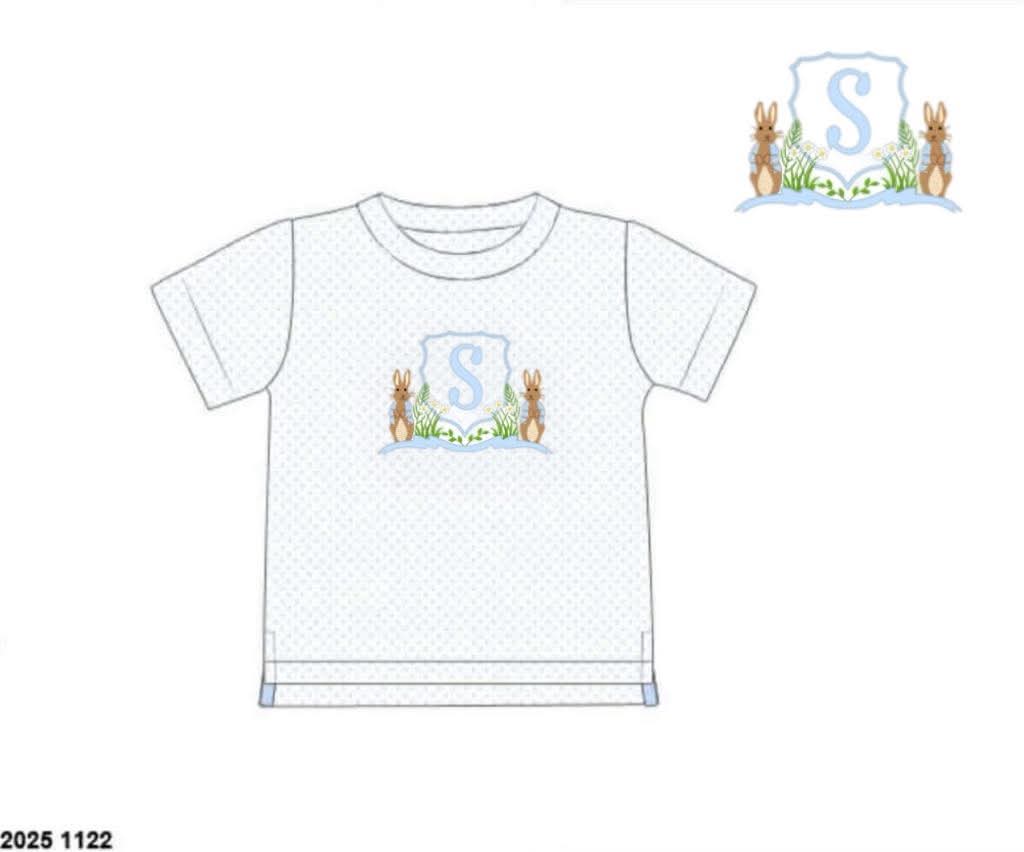 Pre Order 148: Bunny Crest- Boys Knit Shirt