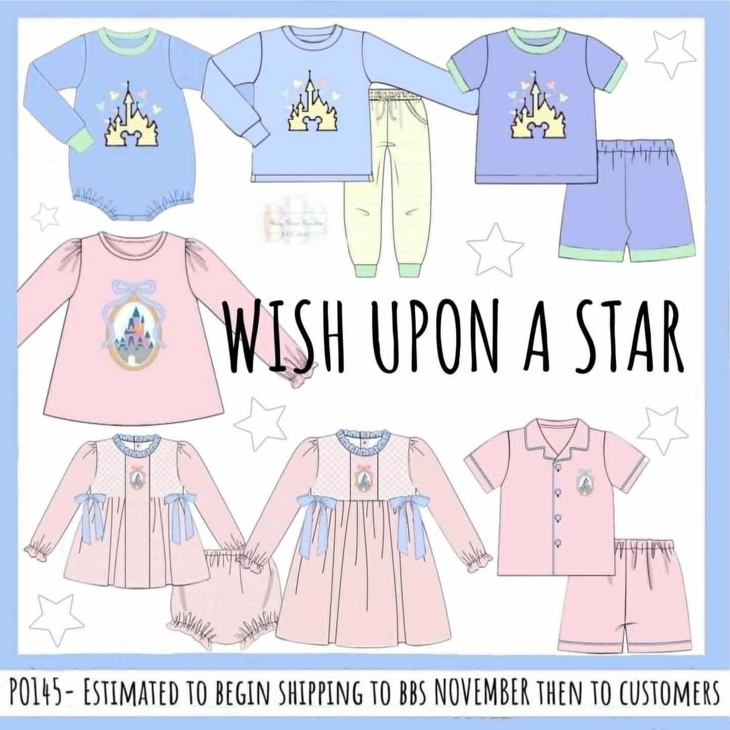 Pre Order 145: Wish Upon A Star- Girls Swiss Dot Bloomer Set