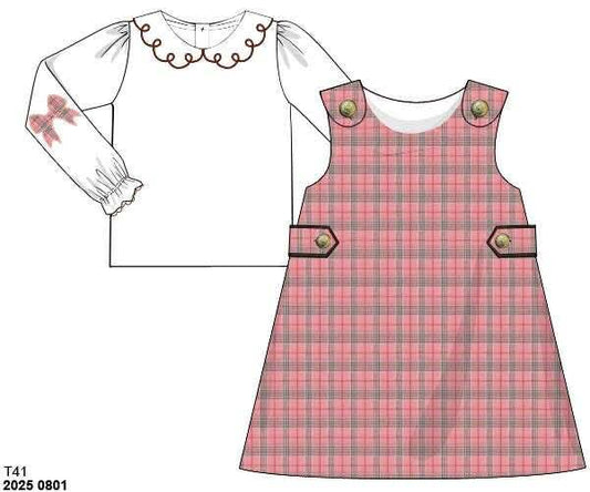 RTS: Pasha Plaids- Girls 2pc Woven Dress