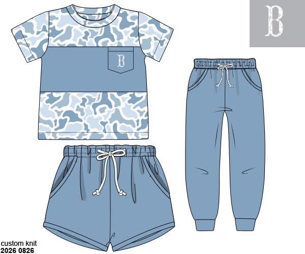 Pre Order 149: Boys Only- Camo 3pc Set