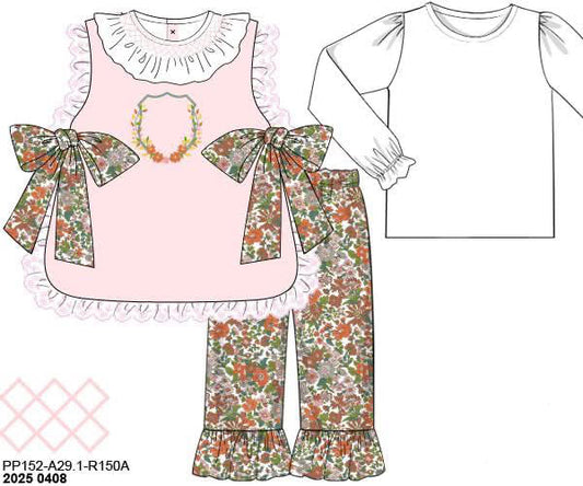 RTS: Hayes Floral- Girls 3pc Woven Pant Set