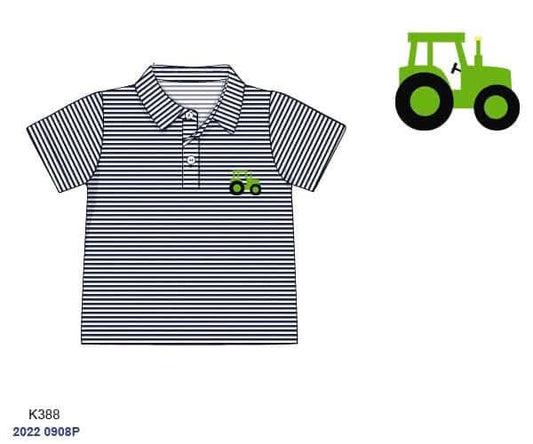 RTS: Polo Collection- Boys Embroidered Tractor Shirt