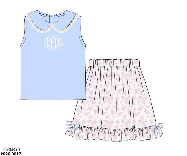 Pre Order 148: Bristol Family- Girls Knit Skort Set