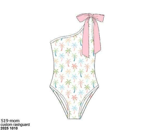 Pre Order 135: Pastel Palms- Mom 1pc Swimsuit