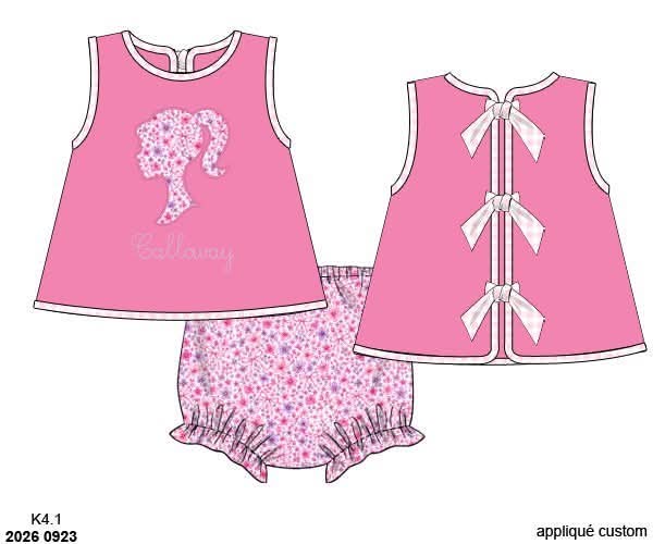Pre Order 152: Girls Only- You Can Be Anything Appliqué Bloomer Set