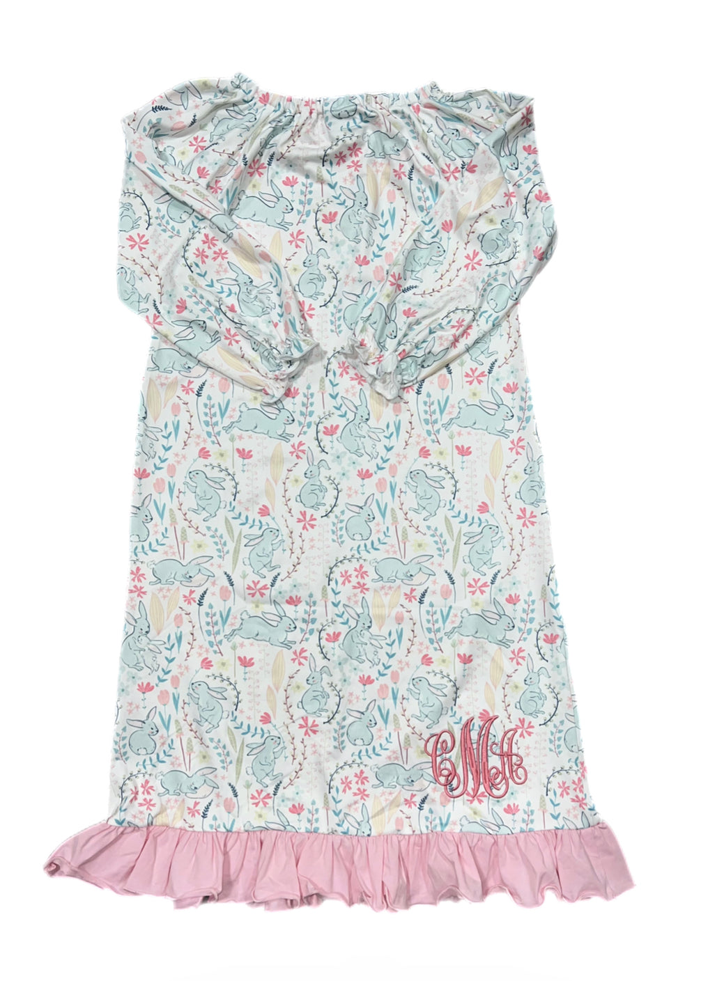 RTS: DEFECT- Easter Pajama Collection- Pink & Blue Bunnies- Girls Knit Gown “CMA”