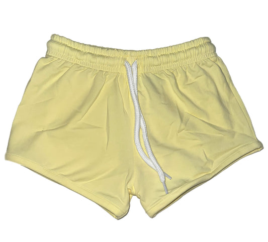 RTS: Tanks & Shorts Collection- Yellow Knit Shortie Shorts