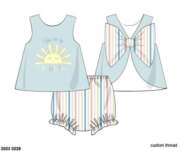 Throwback Pre Order: You Are My Sunshine- Girl Knit Bloomer Set