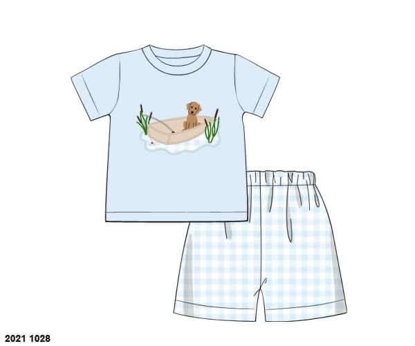 Throwback Pre Order: Boys Only- Fishing Pup Knit Short Set