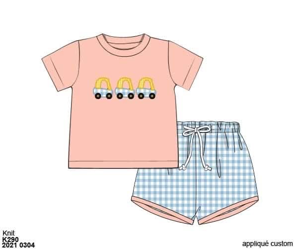 Throwback Pre Order: Boys Only- Cozy Coupe Appliqué Shortie Set