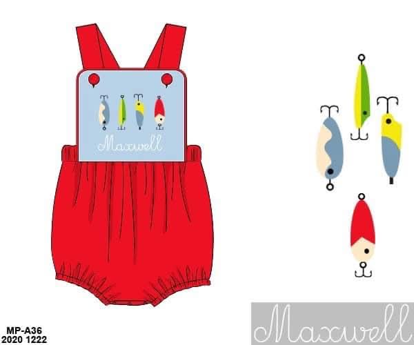 Throwback Pre Order: Boys Only- Fishing Lures Knit Sunsuit