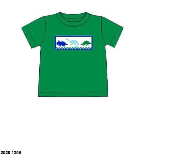 Throwback Pre Order: Boys Only- Watercolor Dinos Smocked Knit Shirt