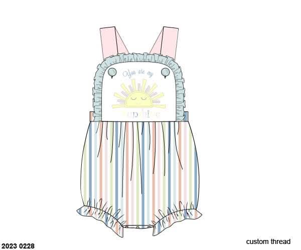 Throwback Pre Order: You Are My Sunshine- Girls Knit Sunsuit
