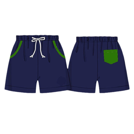 RTS: Kendall’s Green & Navy Swim Collection- Boys Traditional Woven Swim Shorts