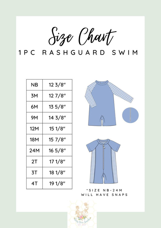 Boys 1pc Rashguard Size Chart