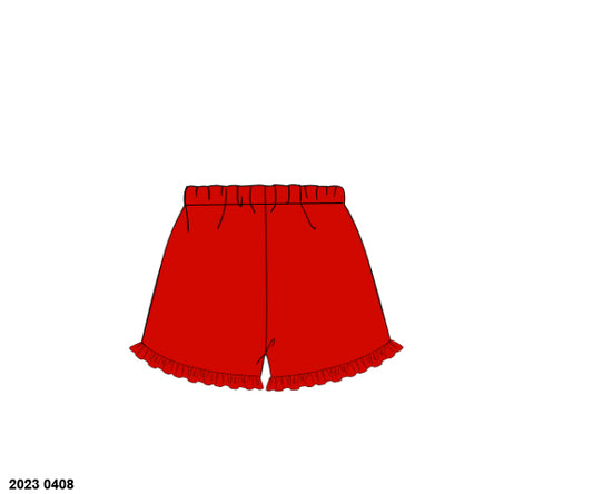 RTS: Red Collection- Girls Knit Shorts