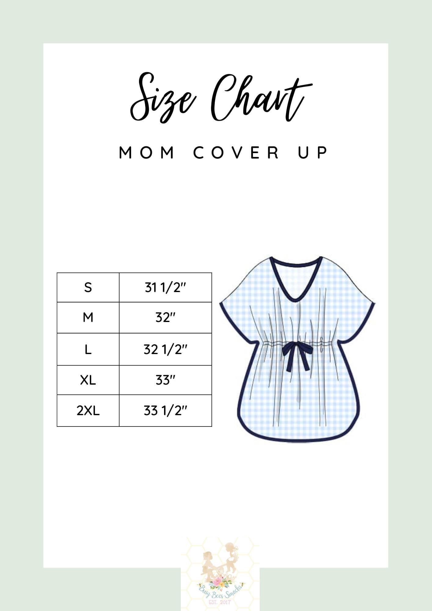 Mom Swim Cover Up Size Charts