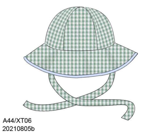 RTS: Green Seersucker Sun Hat