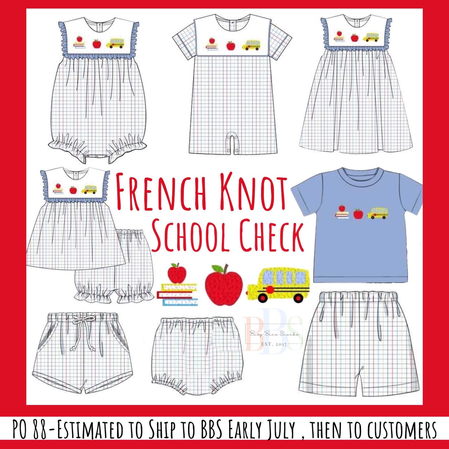 RTS: French Knot School Check Collection- Boys Woven Diaper Cover