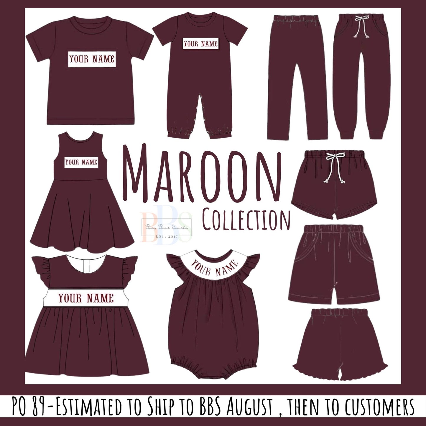 RTS: Maroon Collection- Boys Knit Shorties