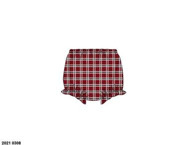 RTS: Girls Maroon & White Woven Diaper Cover