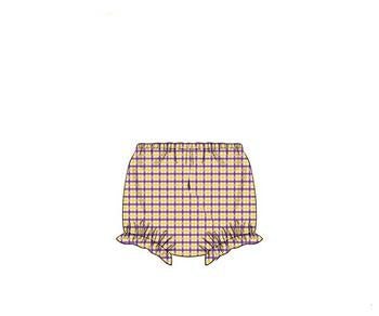 RTS: Girls Purple & Yellow Plaid Woven Diaper Cover