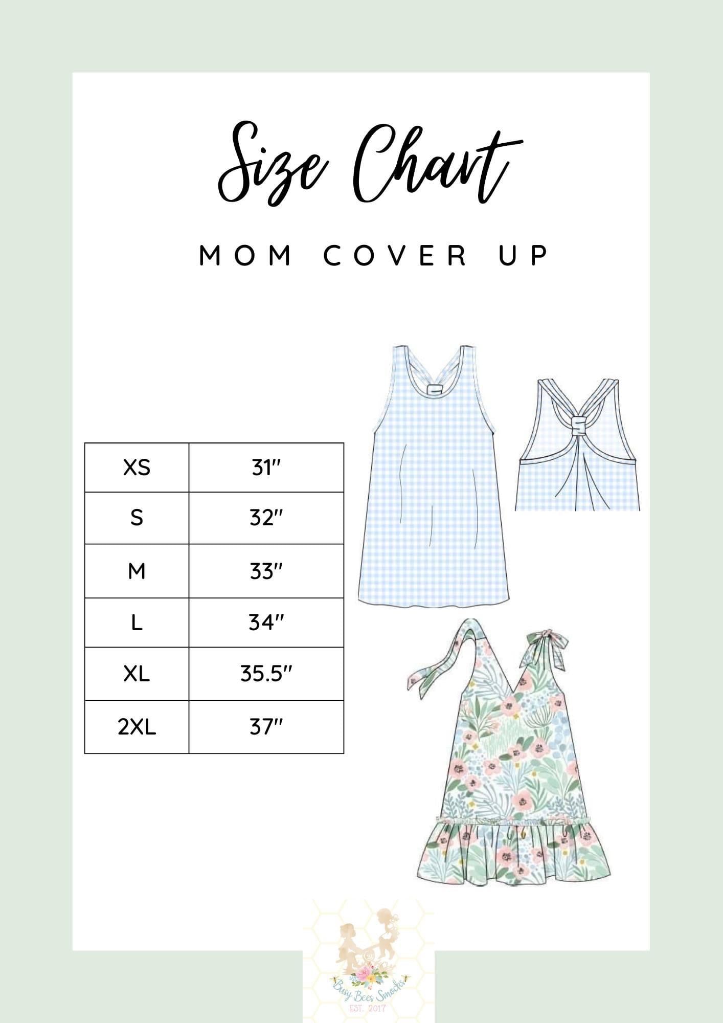 Mom Swim Cover Up Size Charts