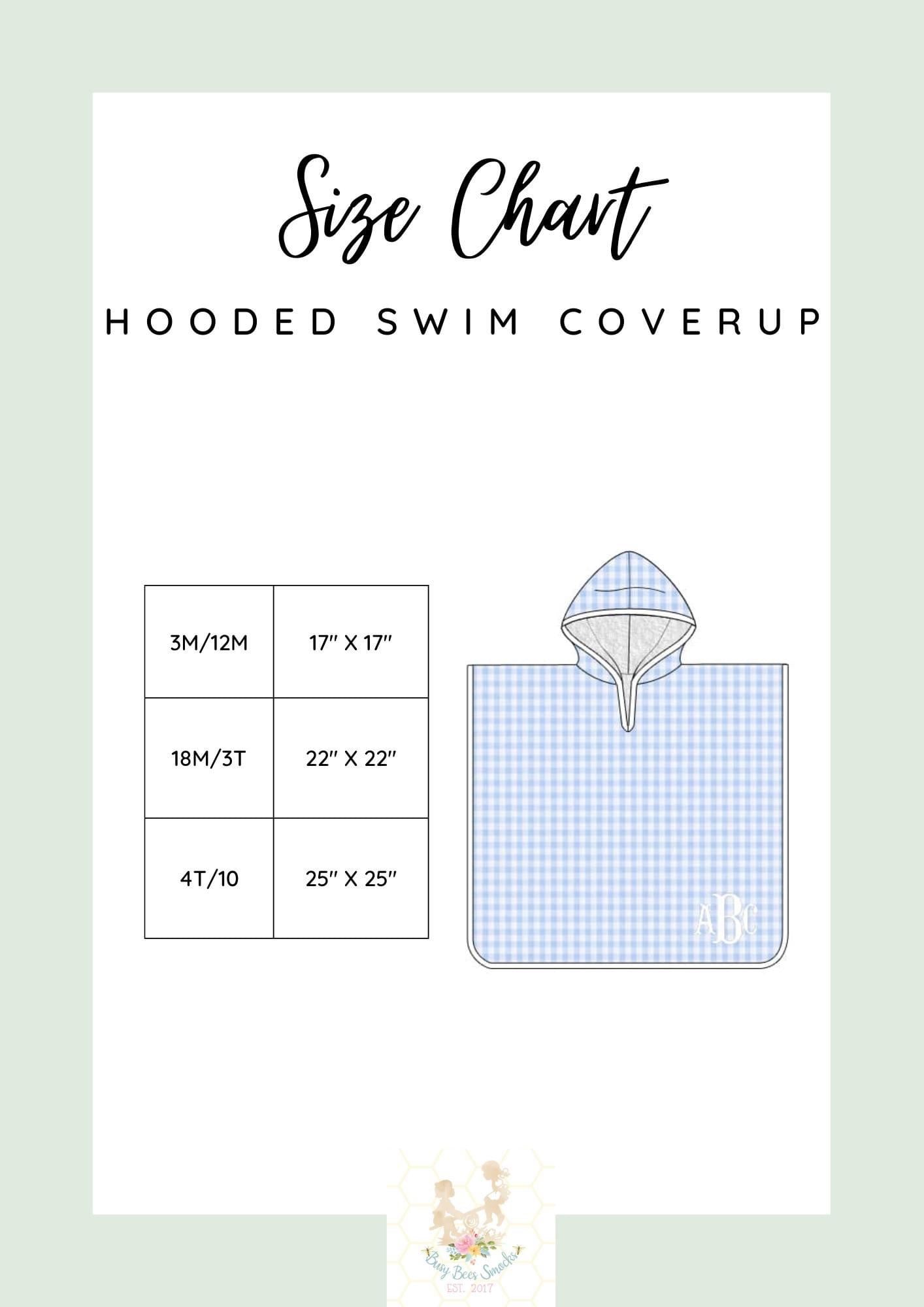 Hooded Cover Up Size Chart