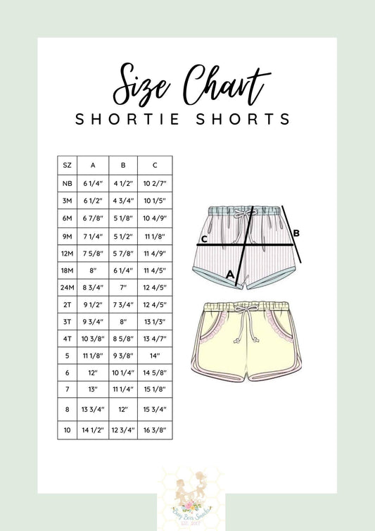 Shortie Shorts Size Chart