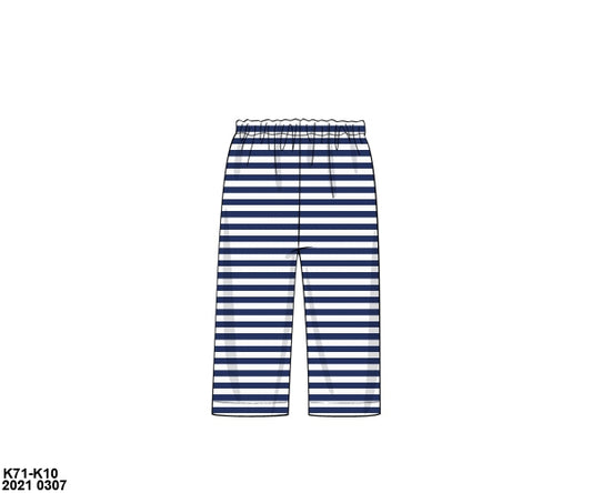 RTS: Boys Navy Stripe Knit Pants