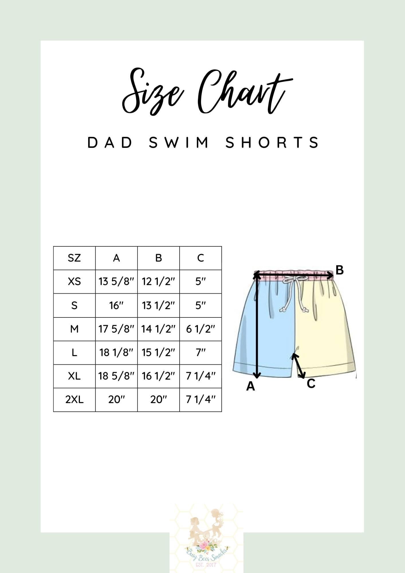 RTS: Icy Mint Collection- Dad Swim Shorts