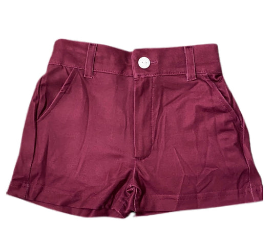 RTS: Defect- Boys Structured Wine Shorts