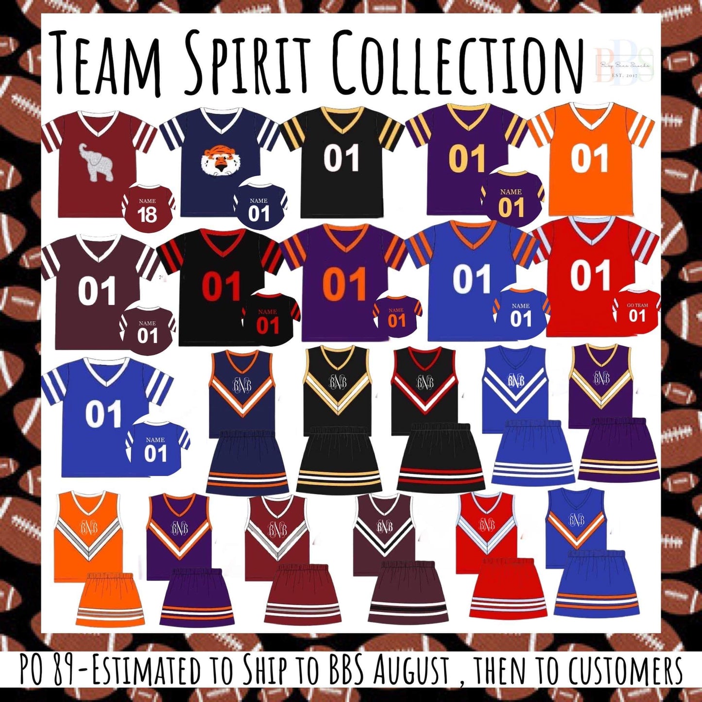 RTS: Team Spirit Collection-  Bright Orange & White Knit Jersey
