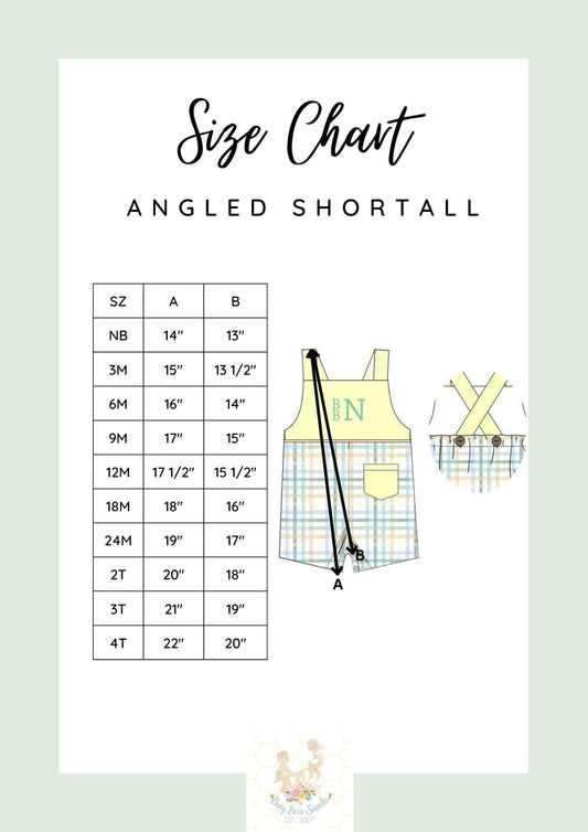 Boys Angled Shortall Size Chart