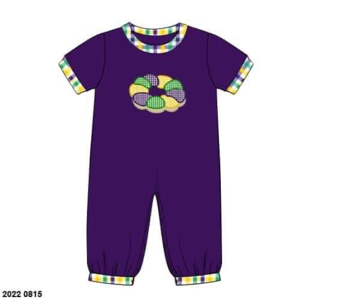 RTS: Mardi Gras Collection- King Cake- Boys Knit Romper