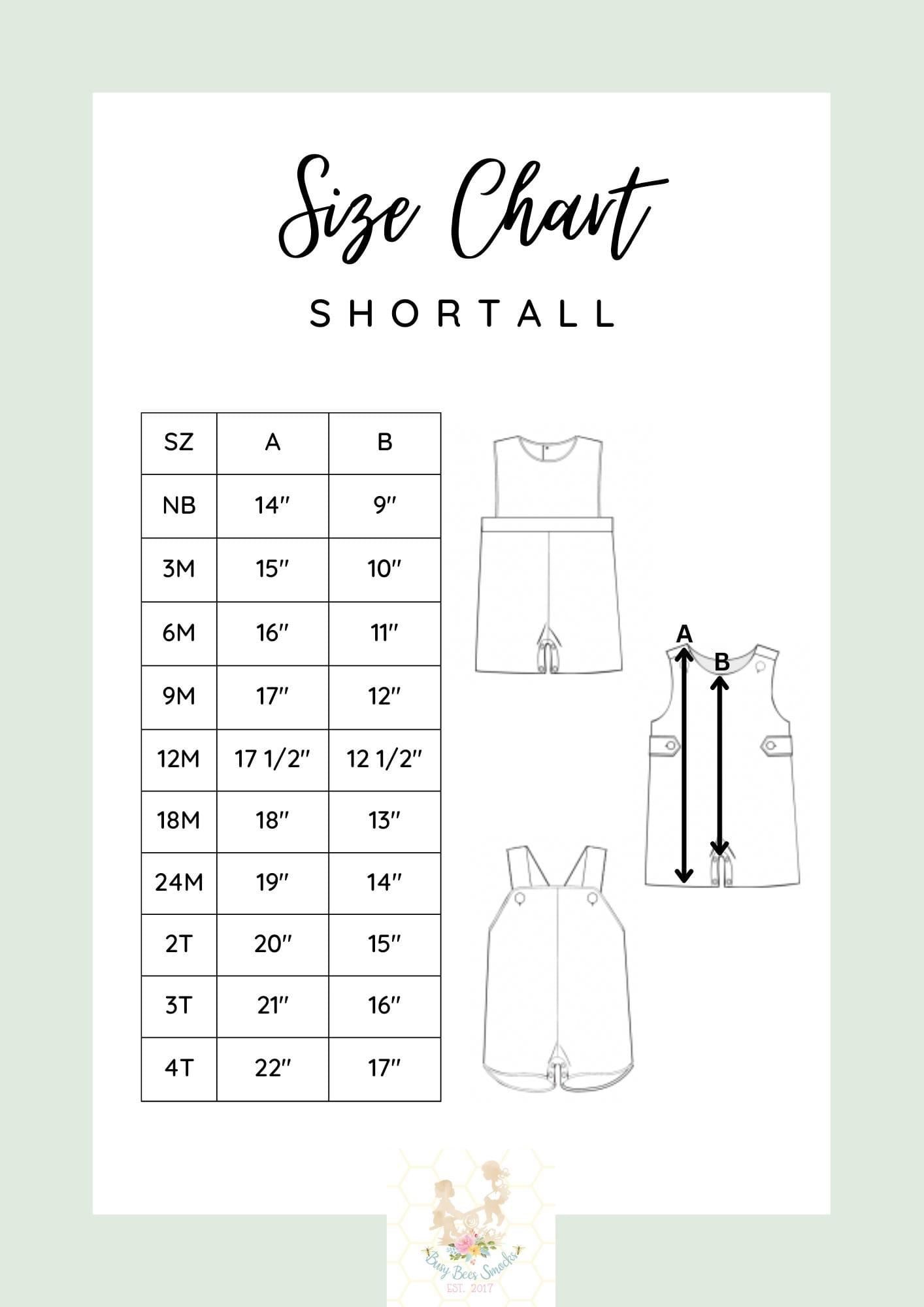 Shortall Size Chart