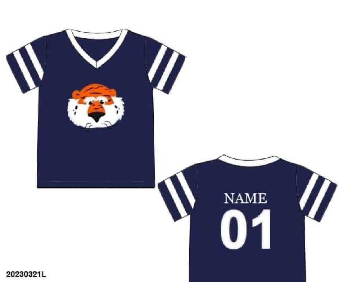 RTS: Team Spirit Collection- Navy & Orange Knit Jersey (No Monogram)
