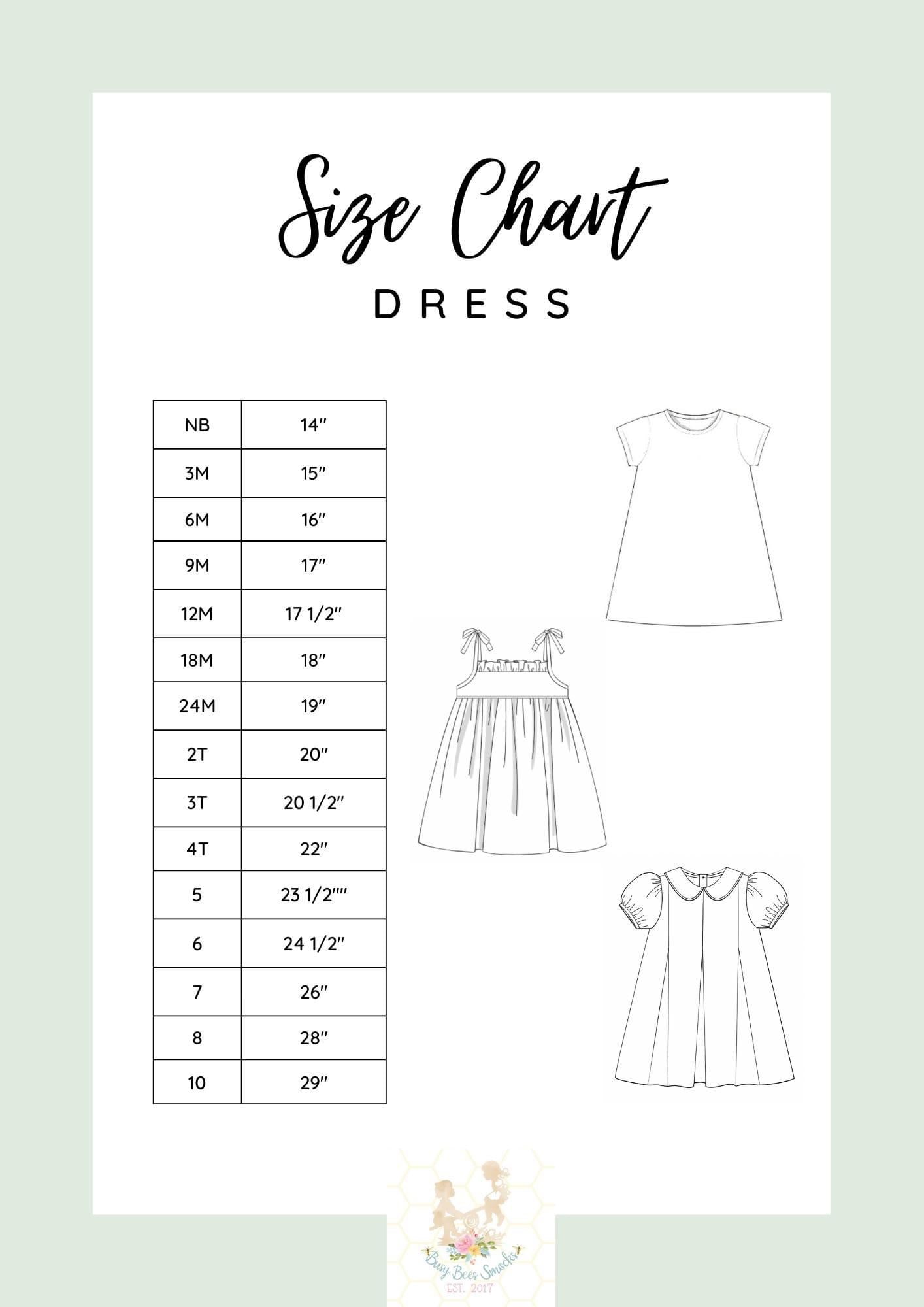 Knit Play Dress Size Chart