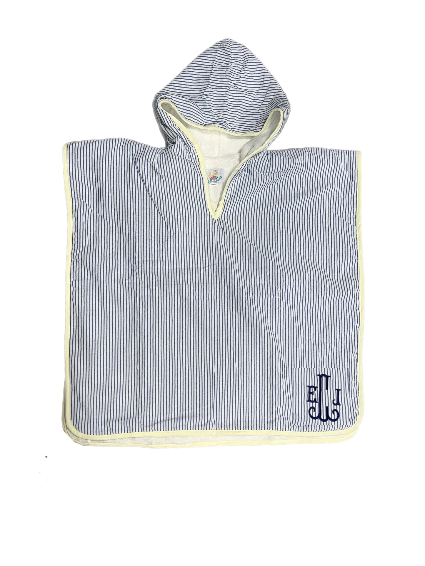 RTS: Blue Stripes Swim Collection- Hooded Towel "ECJ"