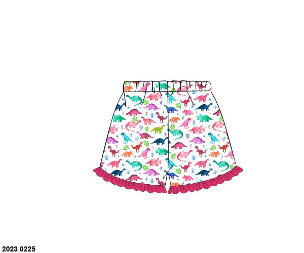 RTS: OG Watercolor Dinos Collection- Girls Knit Shorts