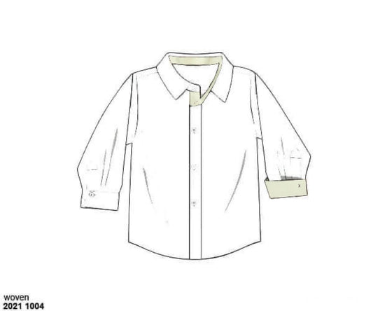 RTS: Boys White & Pale Yellow Button Up Shirt