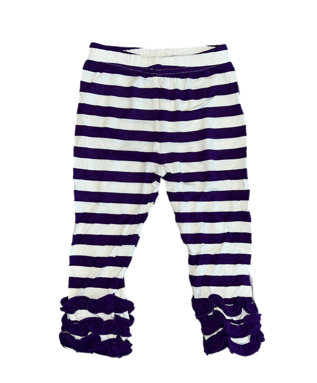 RTS: Girls Purple Stripe Icing Knit Leggings