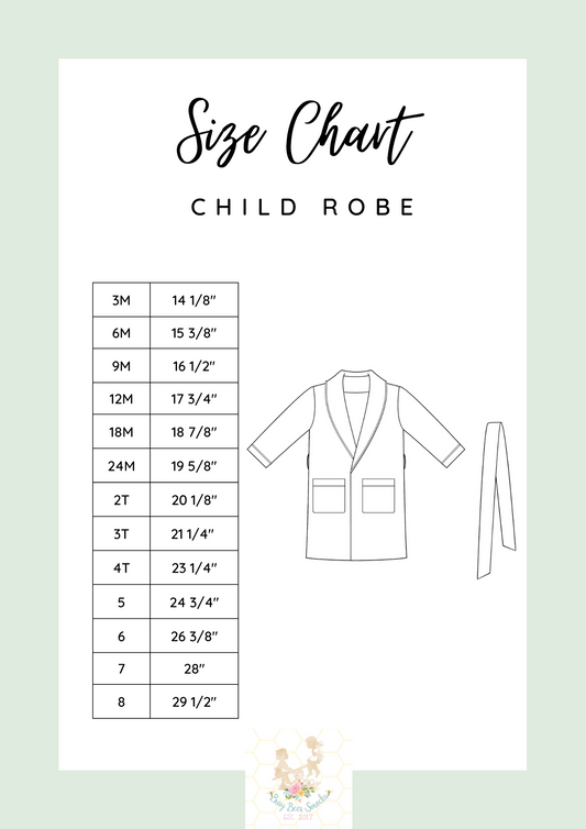Child Robe Size Chart