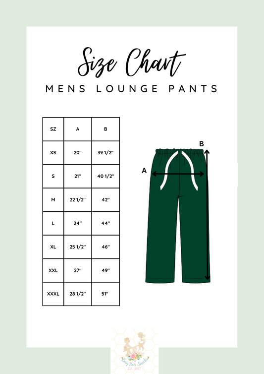 Mens Lounge Pants Size Chart