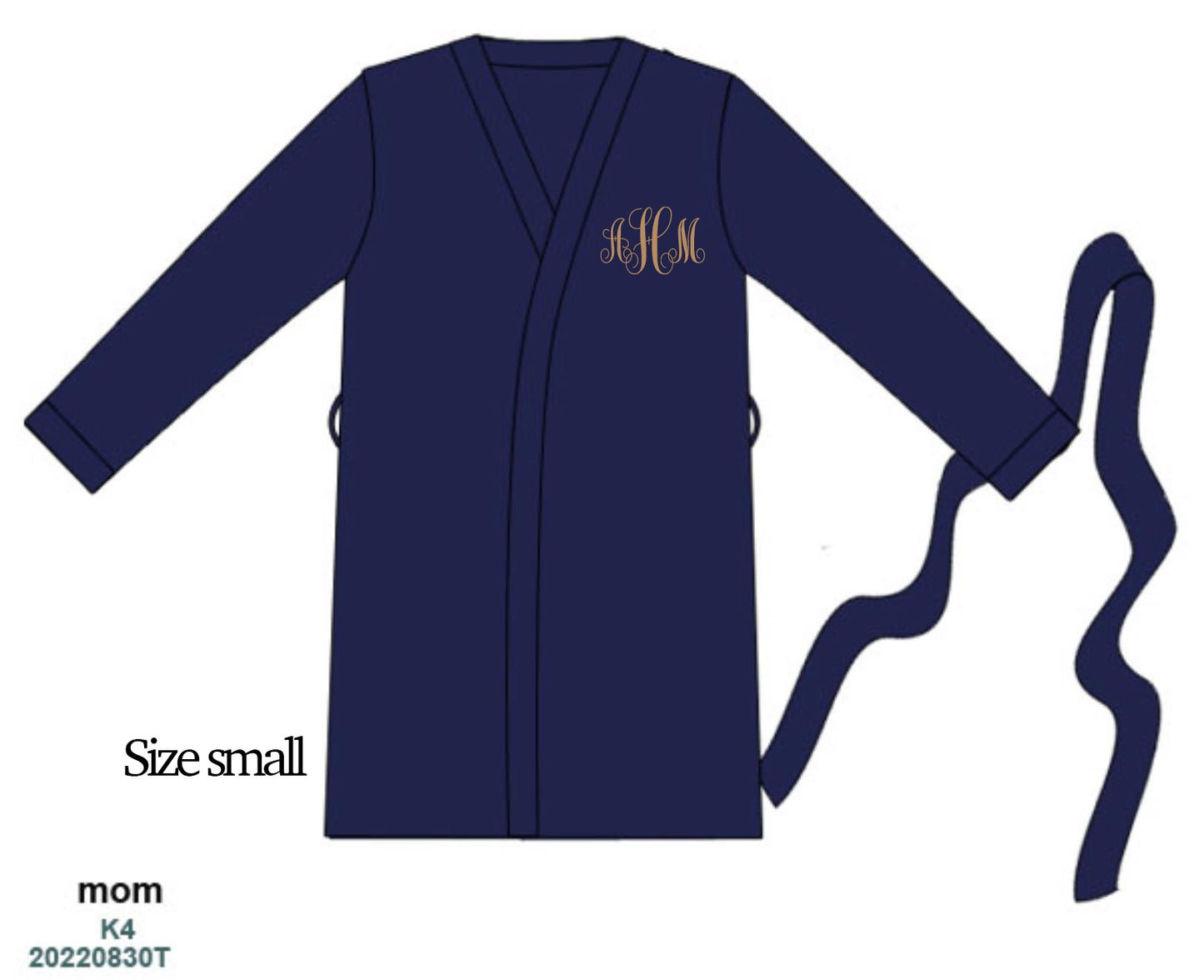 RTS: Mom & Me Collection- Navy- Mom Knit Robe (Monogrammed)