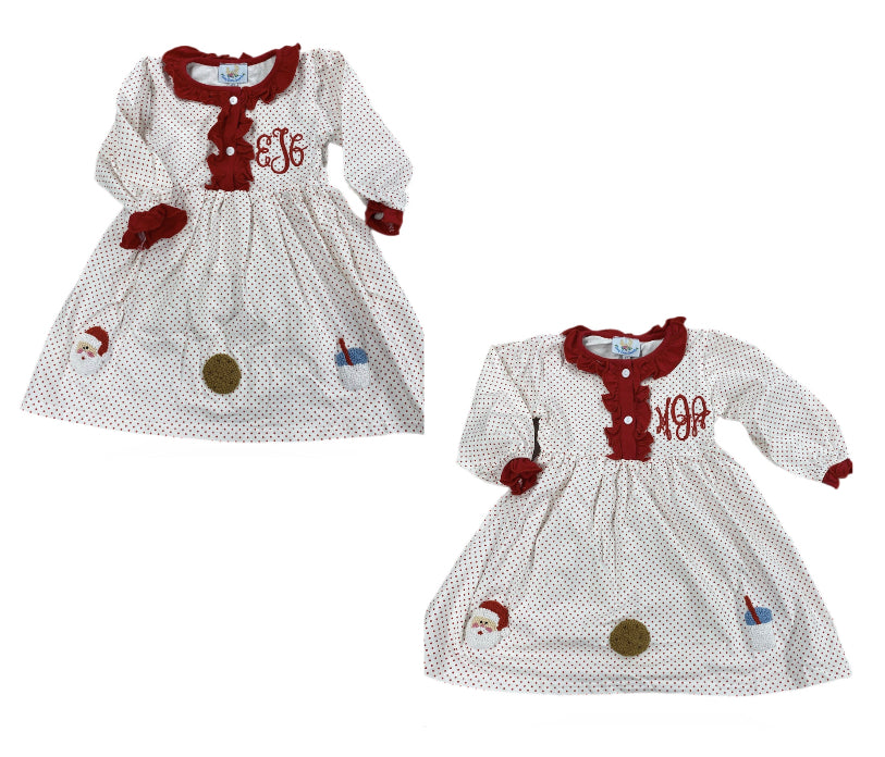 RTS: Girls French Knot Christmas Eve Gown “EJG” “MJA”