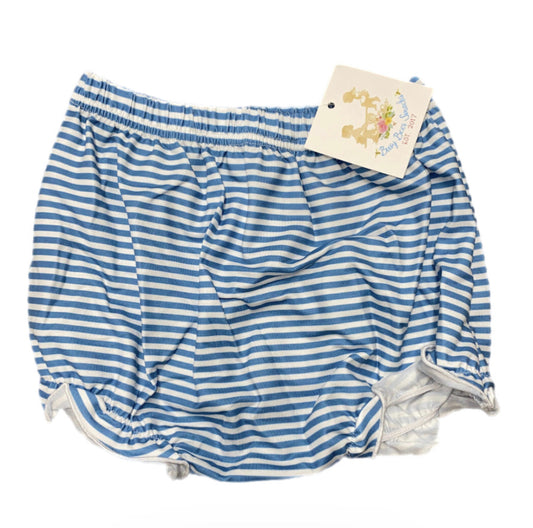 RTS: Defect- Girls Blue Mini Stripe Diaper Cover