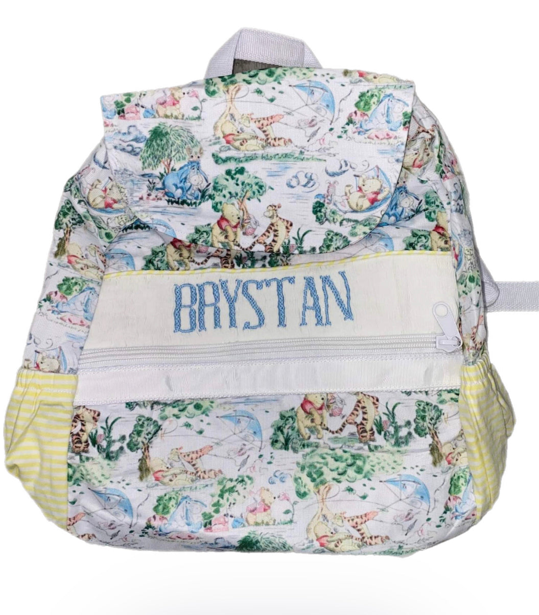 RTS: Boys Vintage Bear Name Smock Backpack "Brystan"